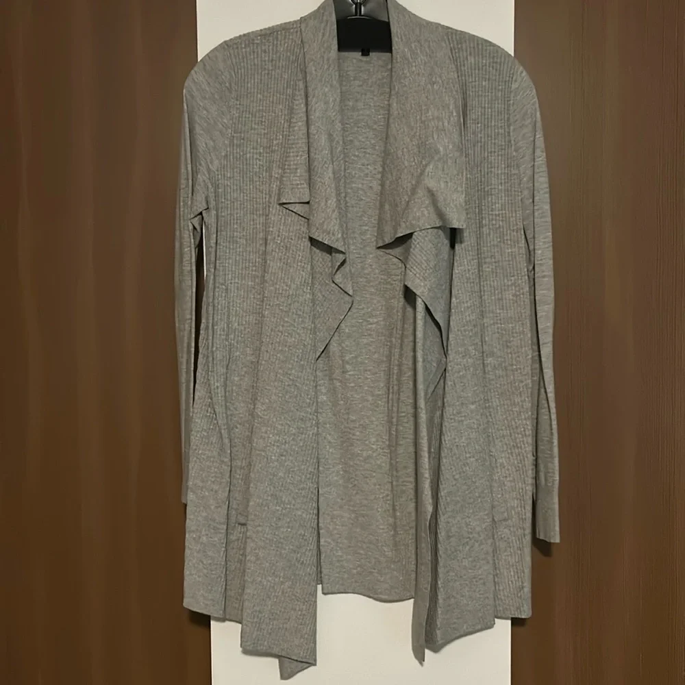 Theory Ribbed Open Front Cardigan - Picture 1 of 3